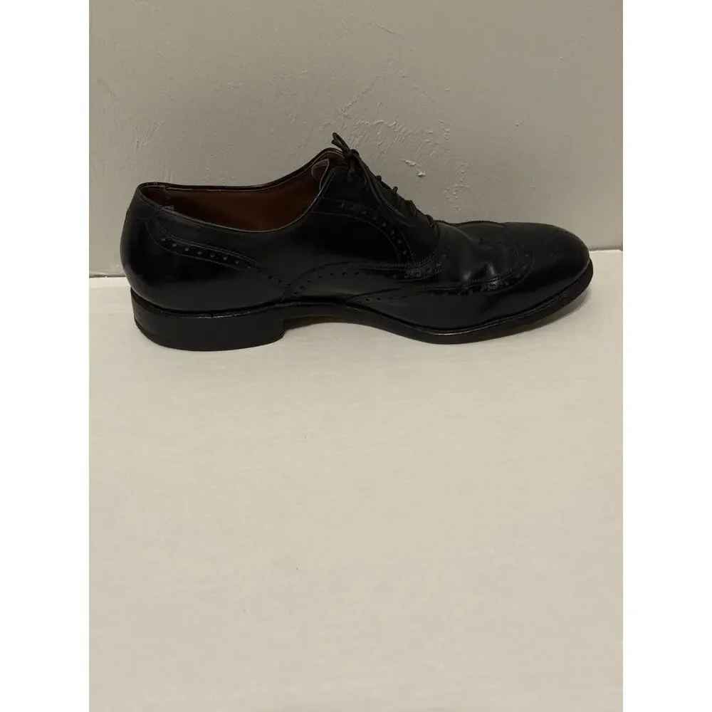 Allen Edmonds Chester Shoes Mens 10 D Wingtip Oxford Luxury Black Leather Dress - Picture 4 of 10